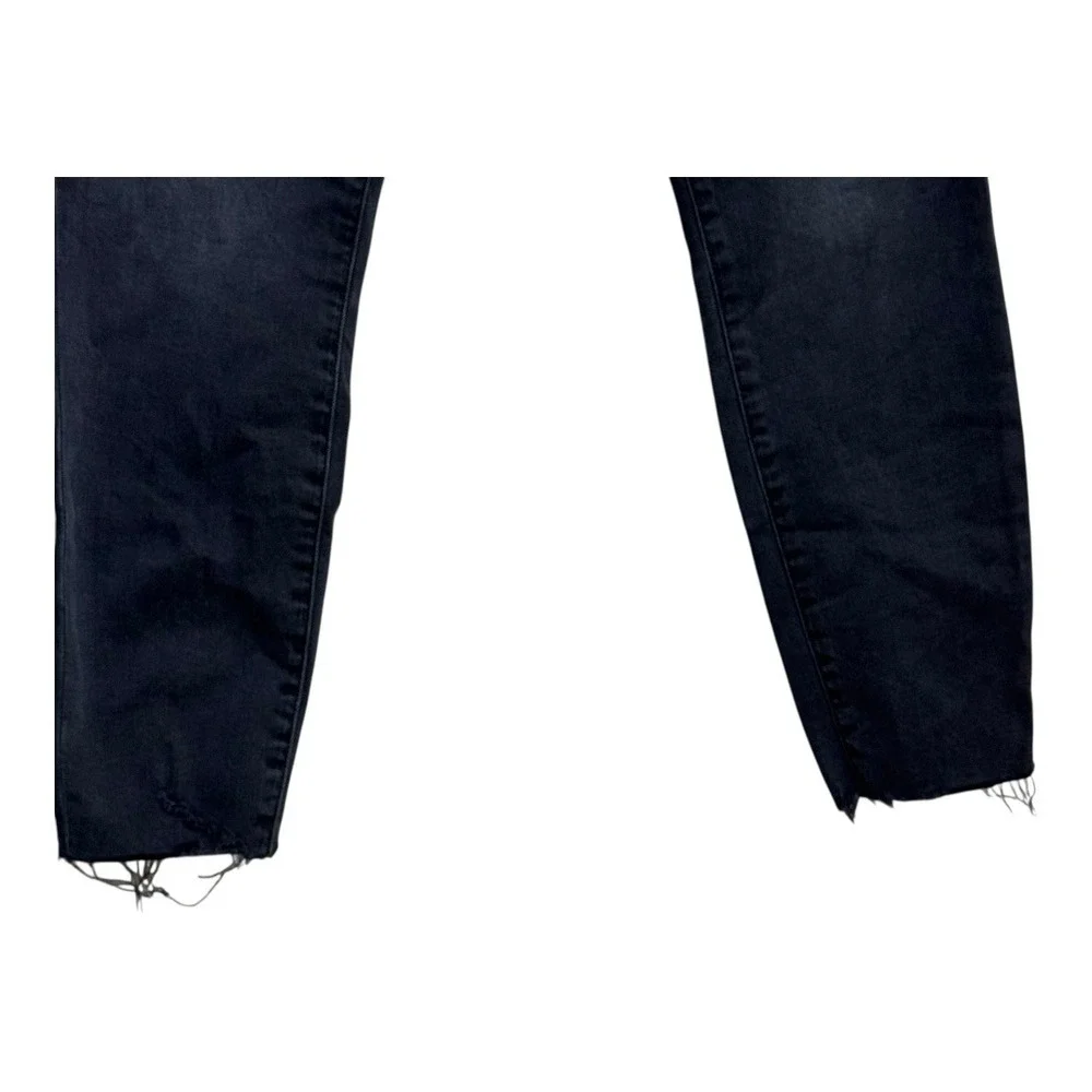 FRAME Le High Straight Ankle Jeans Black Distressed Frayed‎ Hem Size 28 - Picture 7 of 11